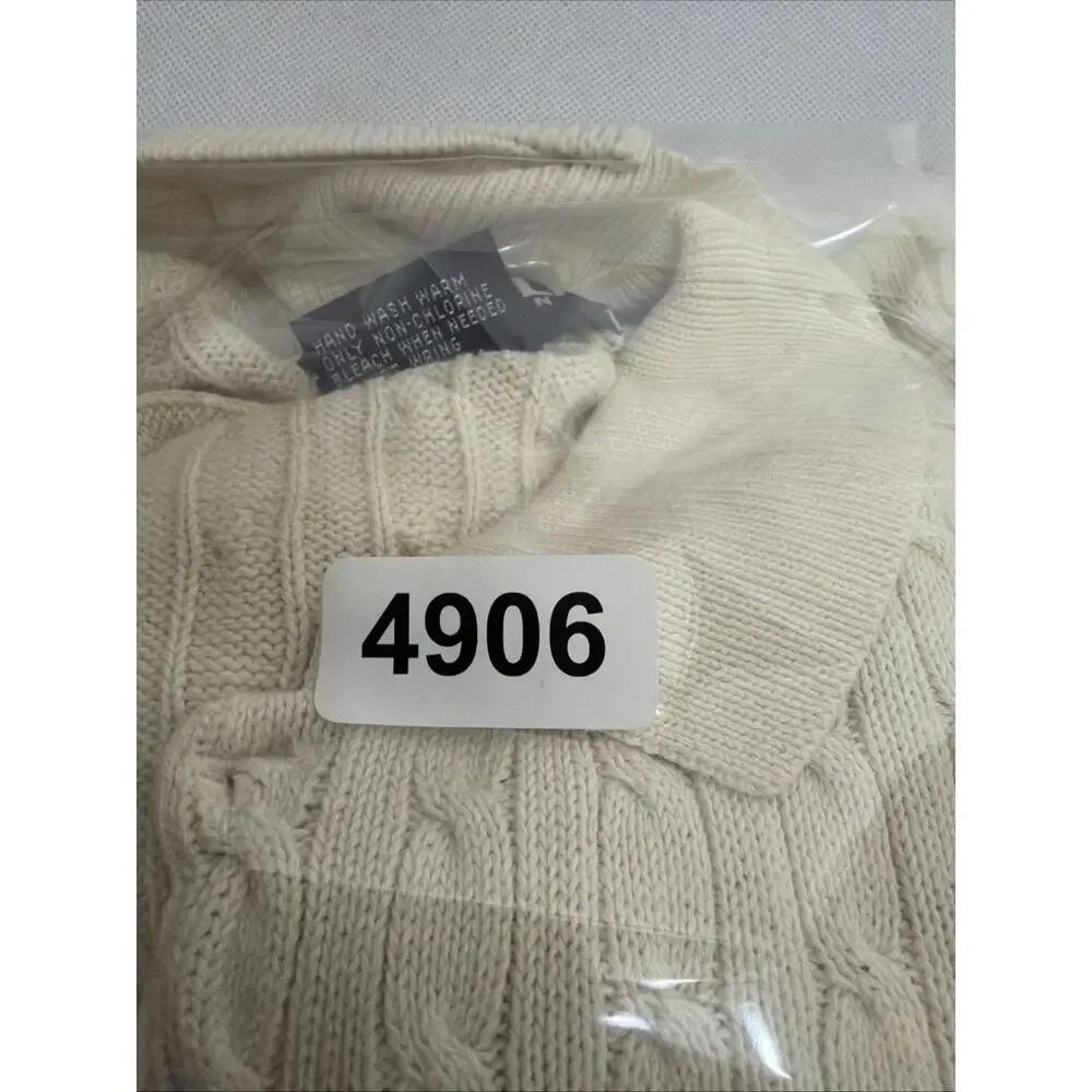 Vtg Polo Golf Ralph Lauren Men’s Cotton V Neck Cable Knit Sweater XL
